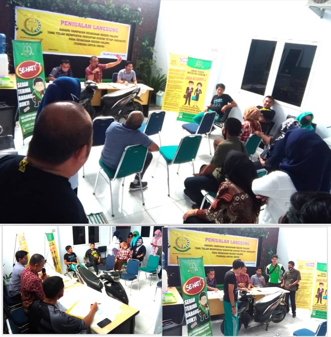 Giat Penjualan Langsung Barang Rampasan Kejari Palopo dan Hasil Penjualannya disetorkan ke Kas Negara sebagai PNBP Hasil Dinas Kejaksaan, Jumat 07 Agustus 2020