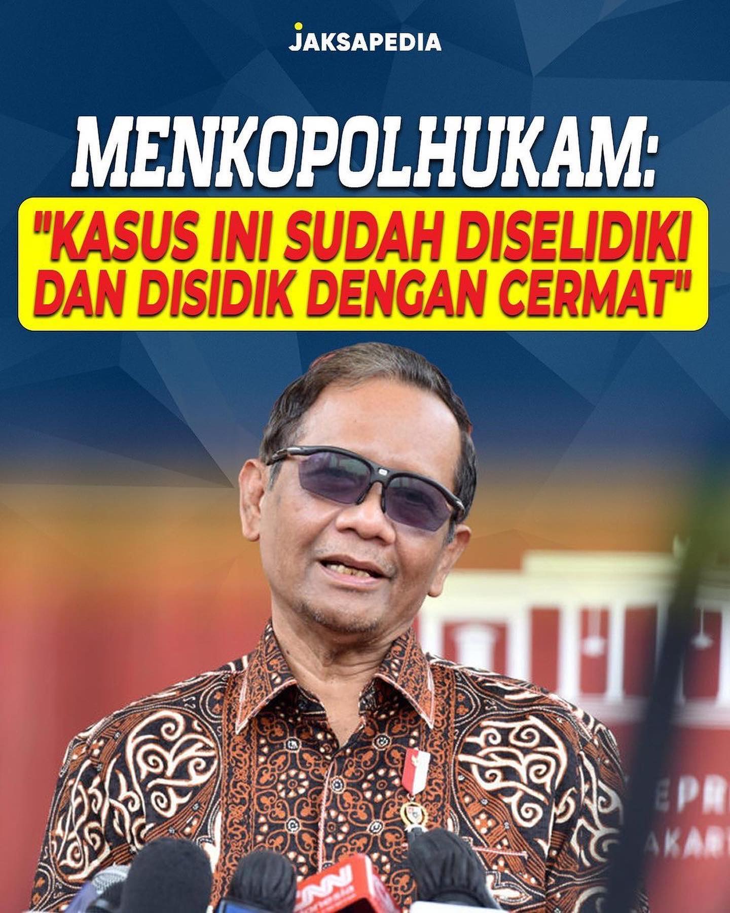 Keberhasilan Kejaksaan dalam mengungkap kasus dugaan korupsi BTS 4G Kominfo menuai beragam respon. Banyak yang memuji, tidak sedikit yang berspekulasi. Menkopolhukam pun menyebut bahwa Kejaksaan menyelidiki dan menyidik kasus tersebut dengan sangat hati-hati karena rawan untuk dipolitisasi. #Kejaksaantegas #repost