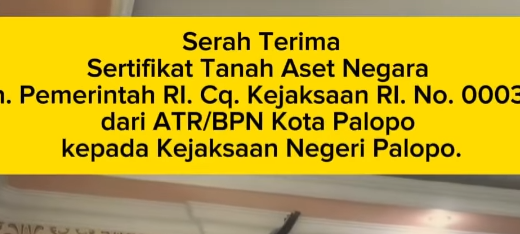 Serah Terima Sertifikat Tanah Aset Negara