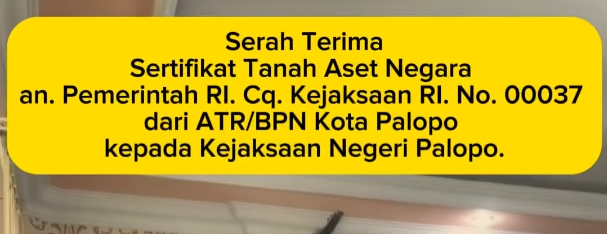 Serah Terima Sertifikat Tanah Aset Negara