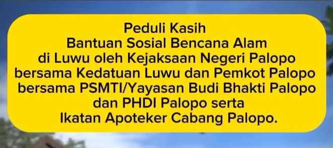 Bantuan Sosial Bencana di Luwu