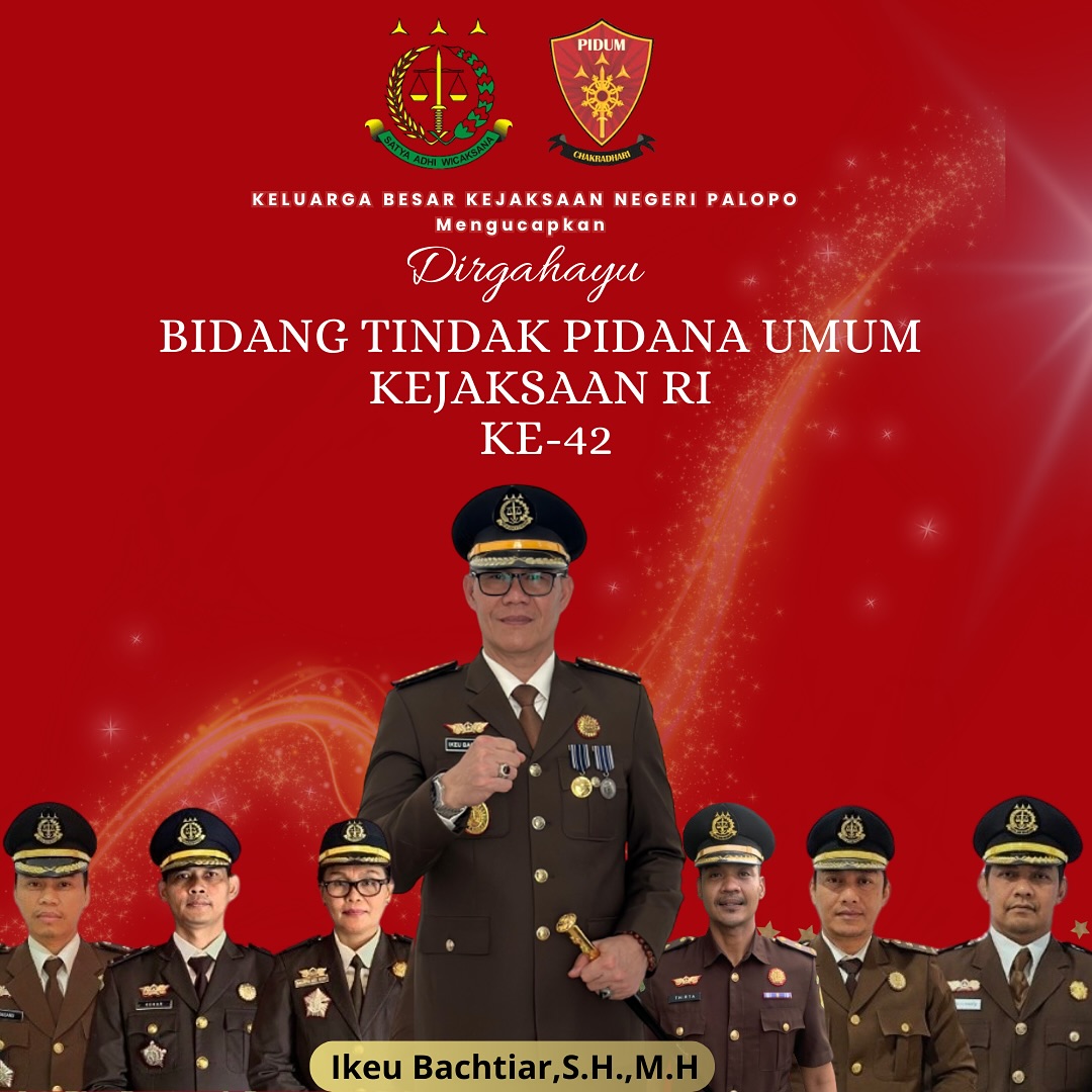 Kepala Kejaksaan Negeri Palopo Beserta Jajarannya Mengucapkan Dirgahayu Bidang Tindak Pidana Umum Kejaksaan RI Ke-42