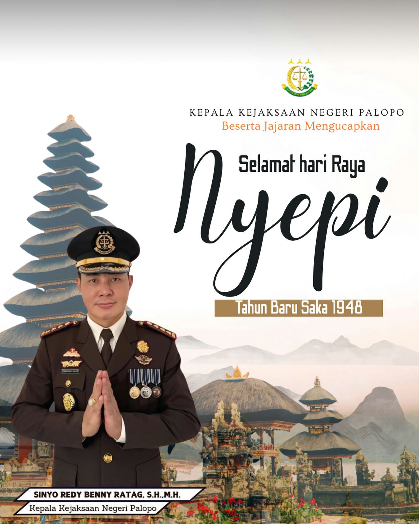 Kepala Kejaksaan Negeri Palopo Beserta Jajaran Mengucapkan Selamat Hari Raya Nyepi Tahun Baru Saka 1948